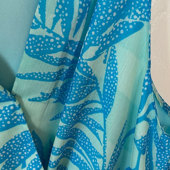 Amanda Uprichard Blue & Green Patterned Dress - Picture 3 of 10